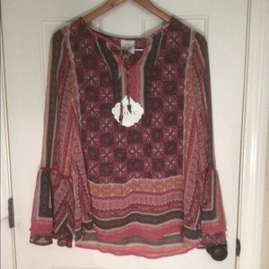 Women's Bell Sleeve Lace Top - Knox Rose